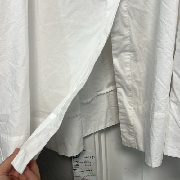 EVERLANE EASY BUTTON FRONT WHITE MIDI  SKIRT SIZE XL - Picture 5 of 16